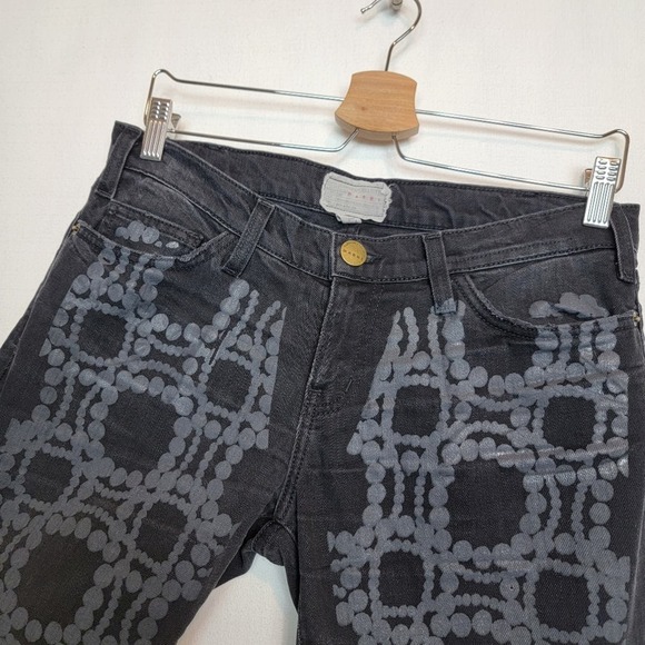 🔴 3/$25 Current Elliott Marni The Night Pearl Print Y2K Skinny Jean 27 - Picture 8 of 15